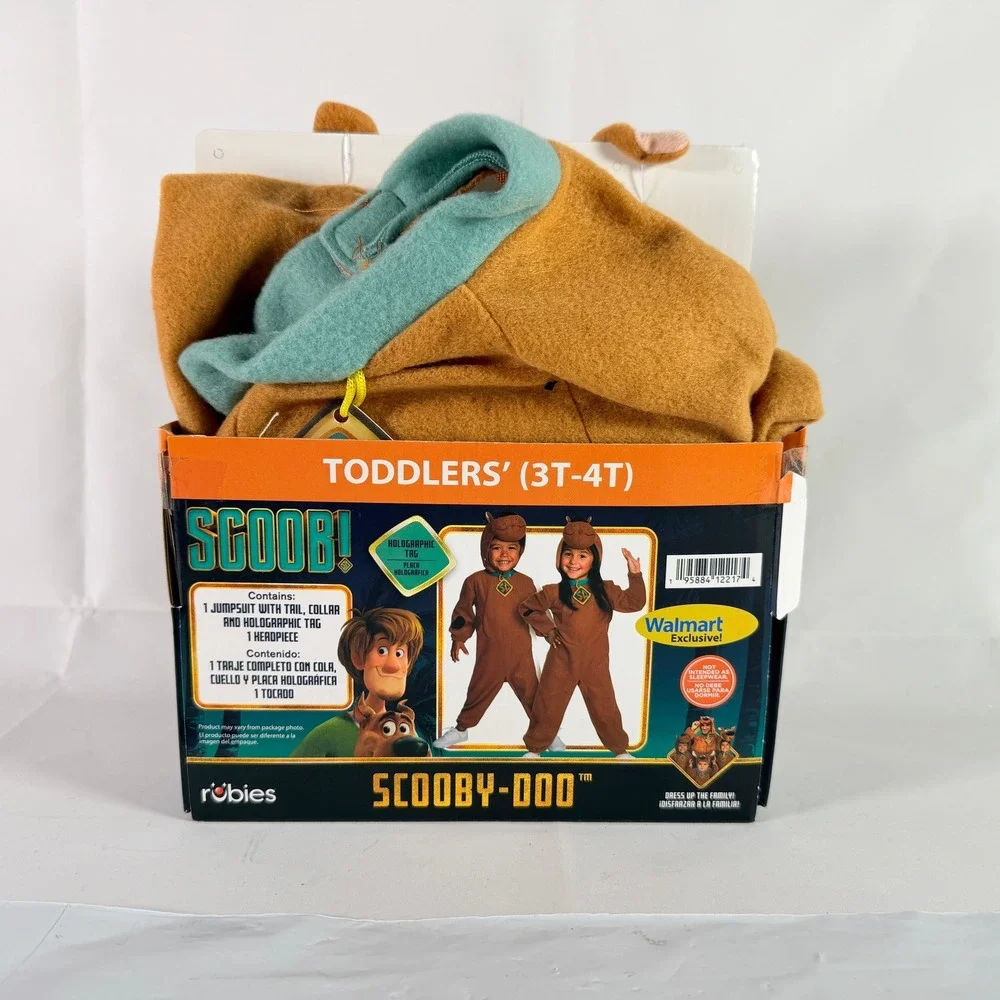 Scoob! Scooby-Doo Costume Jumpsuit Headpiece Toddler 3T-4T Walmart New